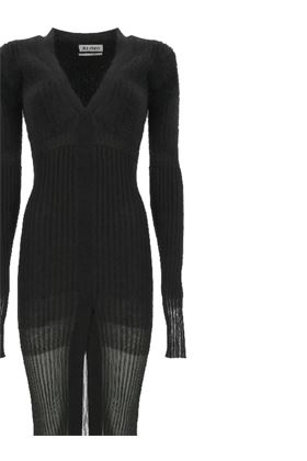 Black ribbed knit woman dress THE ATTICO | 247WCM178KMIX4629